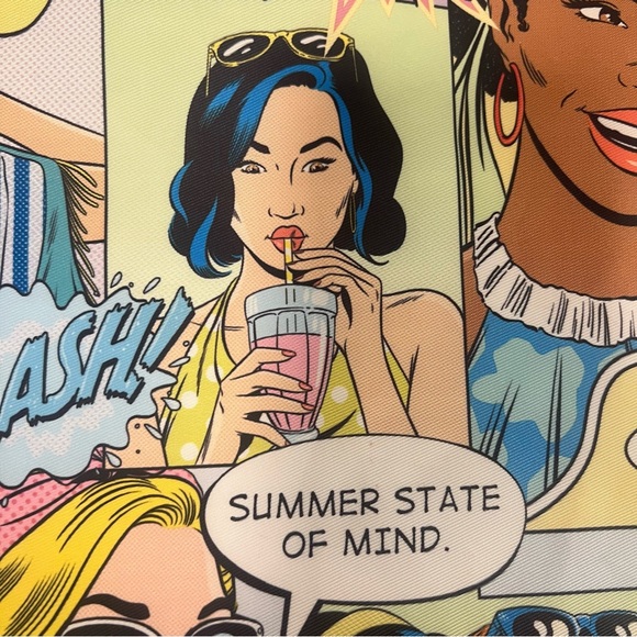 ESTEE LAUDER Comic Print Tote Bag Colorful | 90s | Recycled Materials | Pop Art - Picture 5 of 16